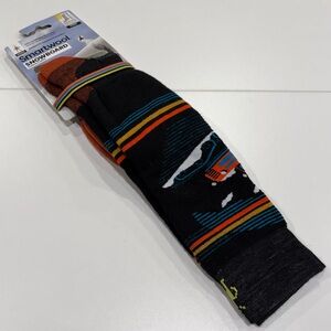 Smartwool Men's Large Snowboard Piste Machine Over The Calf Socks Black Yellow